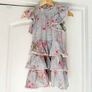 Zimmermann Kids Halliday Frill Floral Swing Dress Size 6